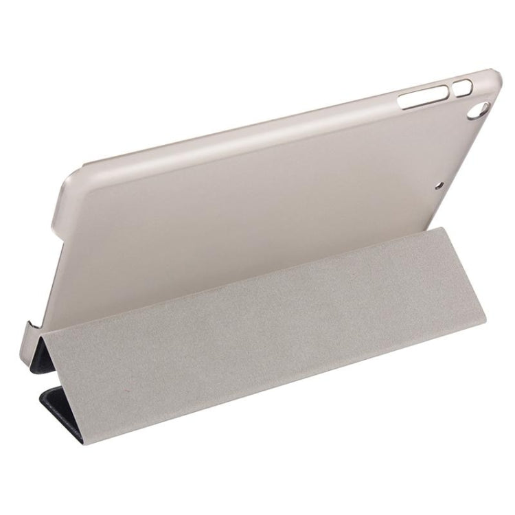 Custodia in pelle con chiusura orizzontale con texture seta con supporto a tre pieghe per iPad Mini 2019