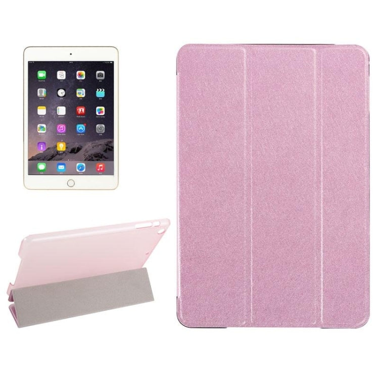 Custodia in pelle con chiusura orizzontale con texture seta con supporto a tre pieghe per iPad Mini 2019