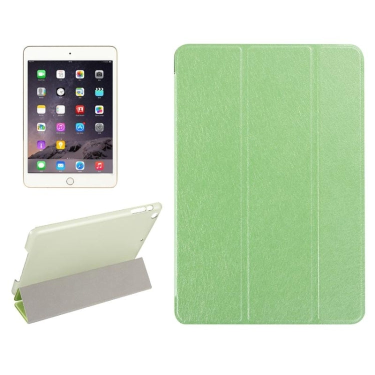 Custodia in pelle con chiusura orizzontale con texture seta con supporto a tre pieghe per iPad Mini 2019