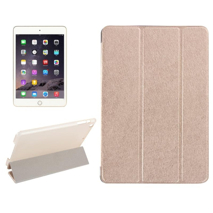 Custodia in pelle con chiusura orizzontale con texture seta con supporto a tre pieghe per iPad Mini 2019
