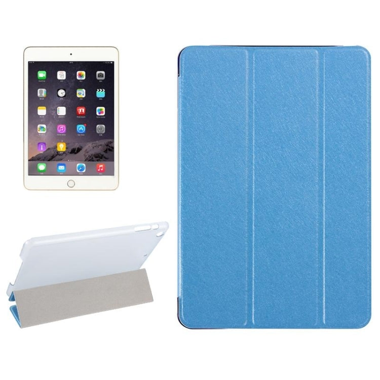 Custodia in pelle con chiusura orizzontale con texture seta con supporto a tre pieghe per iPad Mini 2019