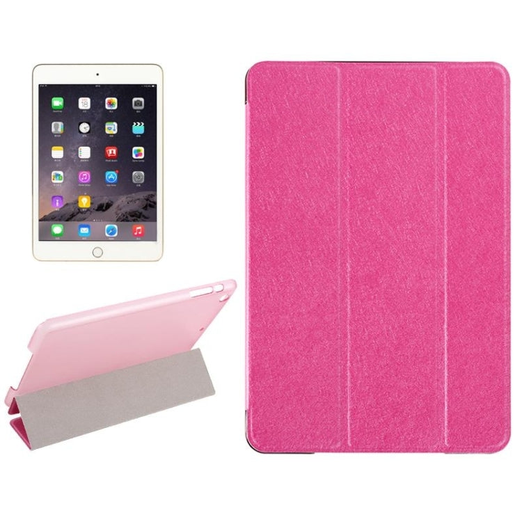 Custodia in pelle con chiusura orizzontale con texture seta con supporto a tre pieghe per iPad Mini 2019