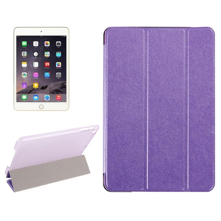 Custodia in pelle con chiusura orizzontale con texture seta con supporto a tre pieghe per iPad Mini 2019