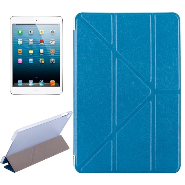 Custodia in pelle tinta unita con chiusura orizzontale con texture in seta stile Transformers con supporto per iPad Mini 2019