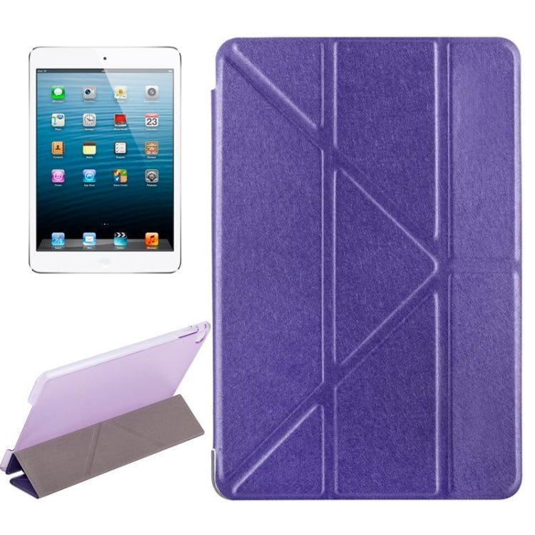 Custodia in pelle tinta unita con chiusura orizzontale con texture in seta stile Transformers con supporto per iPad Mini 2019