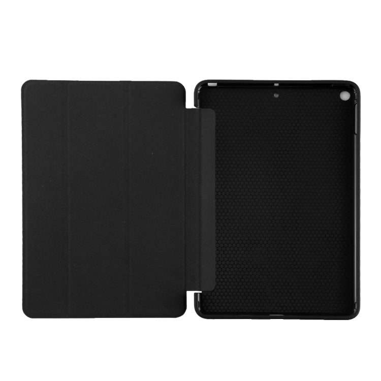 Custodia inferiore in plastica PU Custodia pieghevole in pelle pieghevole sinistra e destra con staffa tripla e Smart Sleep per iPad mini 2019