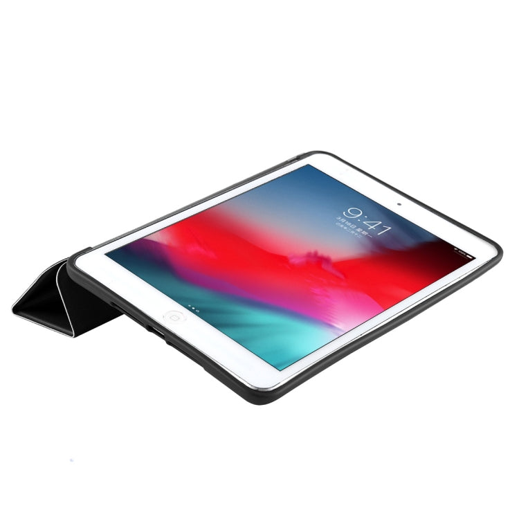 Custodia inferiore in plastica PU Custodia pieghevole in pelle pieghevole sinistra e destra con staffa tripla e Smart Sleep per iPad mini 2019