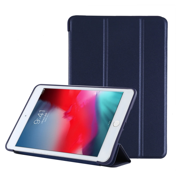 Custodia inferiore in plastica PU Custodia pieghevole in pelle pieghevole sinistra e destra con staffa tripla e Smart Sleep per iPad mini 2019