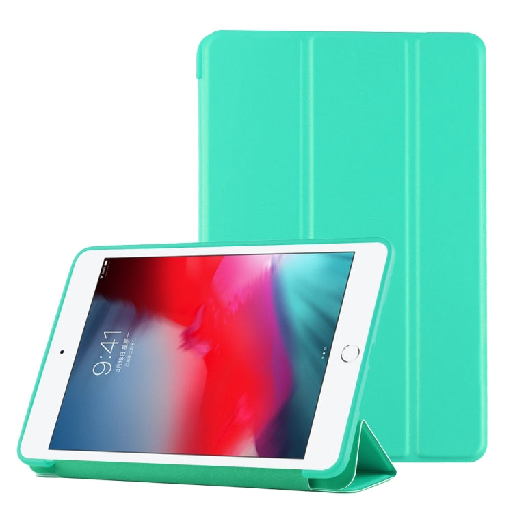 Custodia inferiore in plastica PU Custodia pieghevole in pelle pieghevole sinistra e destra con staffa tripla e Smart Sleep per iPad mini 2019