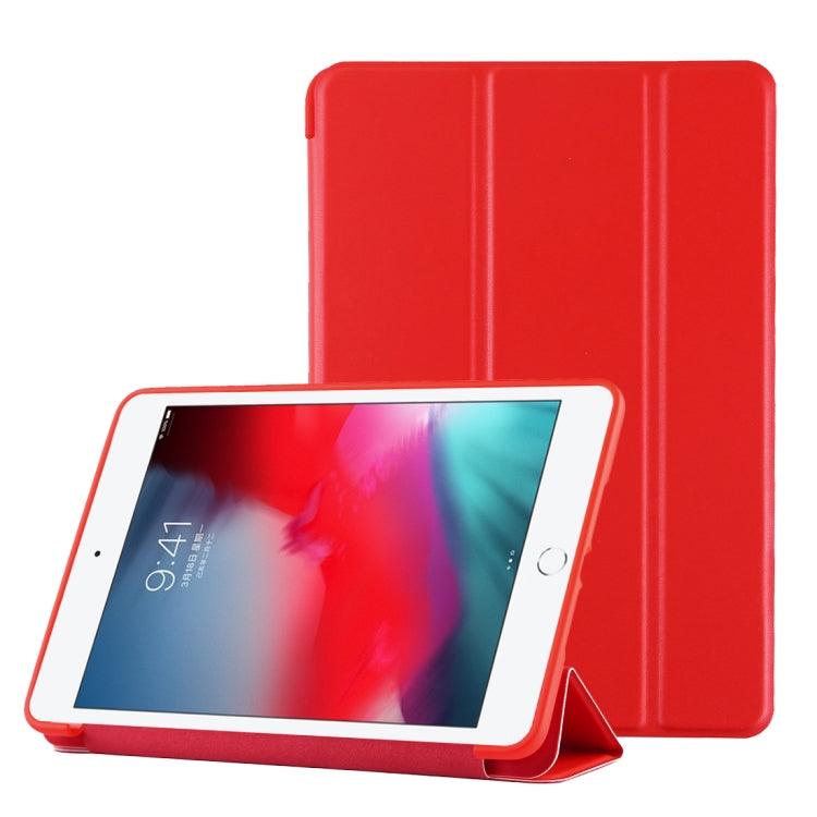 Custodia inferiore in plastica PU Custodia pieghevole in pelle pieghevole sinistra e destra con staffa tripla e Smart Sleep per iPad mini 2019