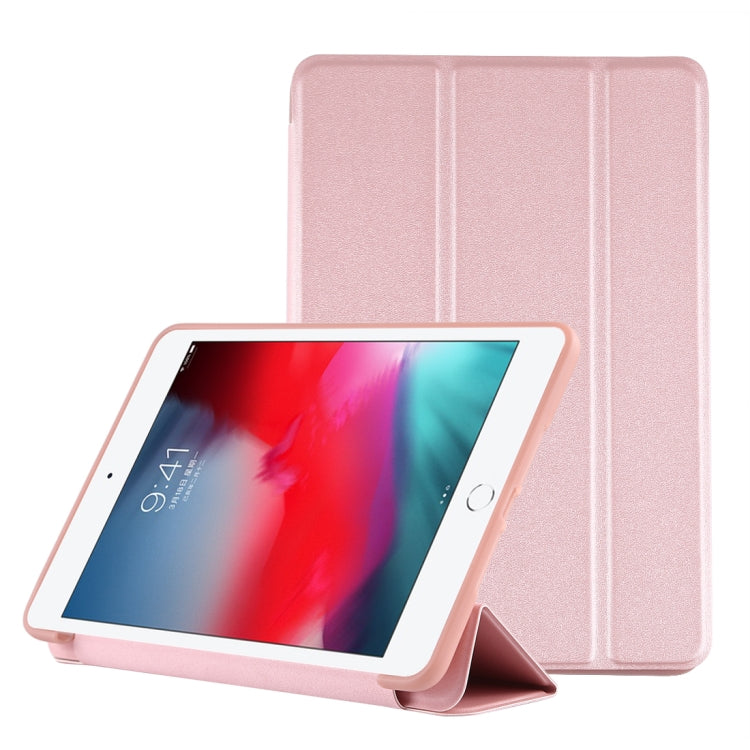 Custodia inferiore in plastica PU Custodia pieghevole in pelle pieghevole sinistra e destra con staffa tripla e Smart Sleep per iPad mini 2019