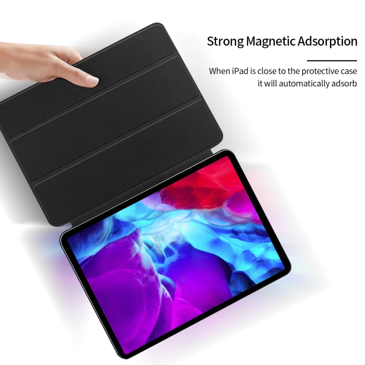 Custodia in pelle PU magnetica ultrasottile con clip bifacciale a ribaltamento orizzontale per iPad Pro 12,9 pollici (2018), con supporto triplo pieghevole e funzione di sospensione/sveglia, For iPad Pro 12.9 2022 / 2021 / 2020 / 2018