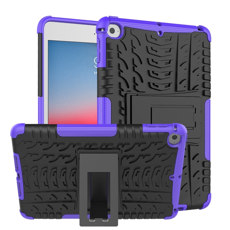 Custodia antiurto in TPU+PC con texture pneumatici per iPad Mini 2019, con supporto, For iPad Mini 2019