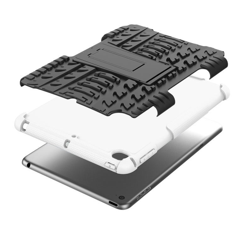 Custodia antiurto in TPU+PC con texture pneumatici per iPad Mini 2019, con supporto, For iPad Mini 2019