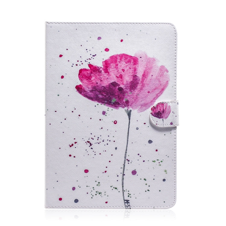 Custodia in pelle con chiusura orizzontale con motivo orchidee viola per iPad Mini (2019) / 4/3/2/1, con supporto, slot per carte e portafoglio, For iPad Mini (2019) / 4 / 3 / 2 / 1