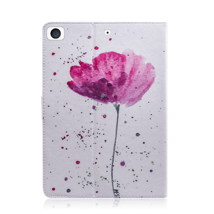 Custodia in pelle con chiusura orizzontale con motivo orchidee viola per iPad Mini (2019) / 4/3/2/1, con supporto, slot per carte e portafoglio, For iPad Mini (2019) / 4 / 3 / 2 / 1