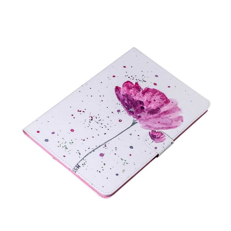 Custodia in pelle con chiusura orizzontale con motivo orchidee viola per iPad Mini (2019) / 4/3/2/1, con supporto, slot per carte e portafoglio, For iPad Mini (2019) / 4 / 3 / 2 / 1