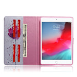 Custodia in pelle viola con slot carte per iPad Mini