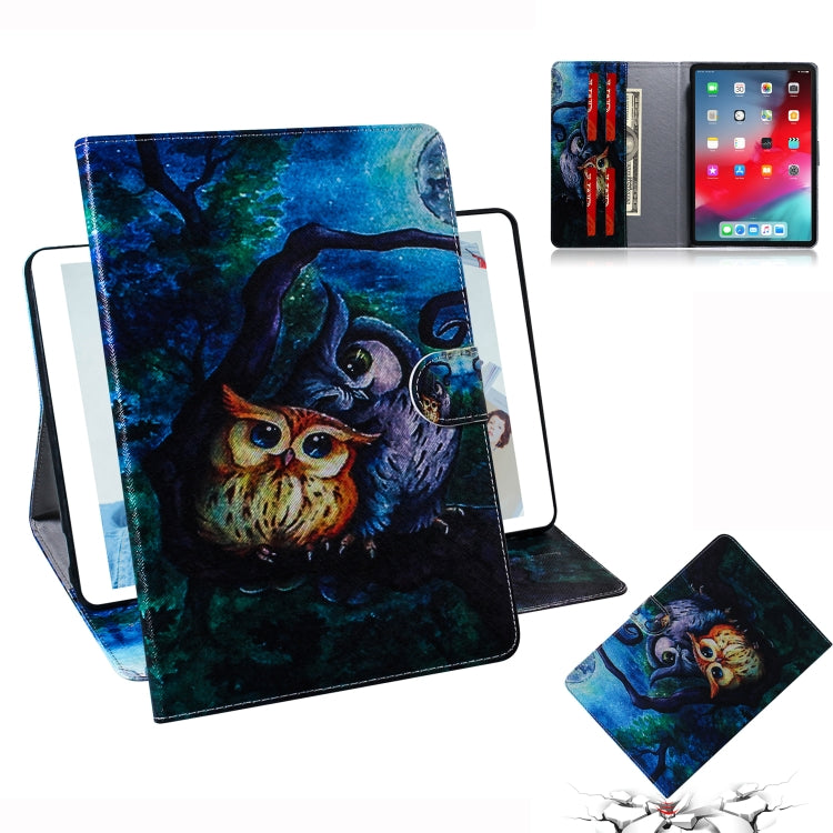 Custodia in pelle con chiusura orizzontale con motivo Oil Owl per iPad Pro 11 pollici (2018), con supporto, slot per carte e portafoglio, For iPad Pro 11 inch (2018)