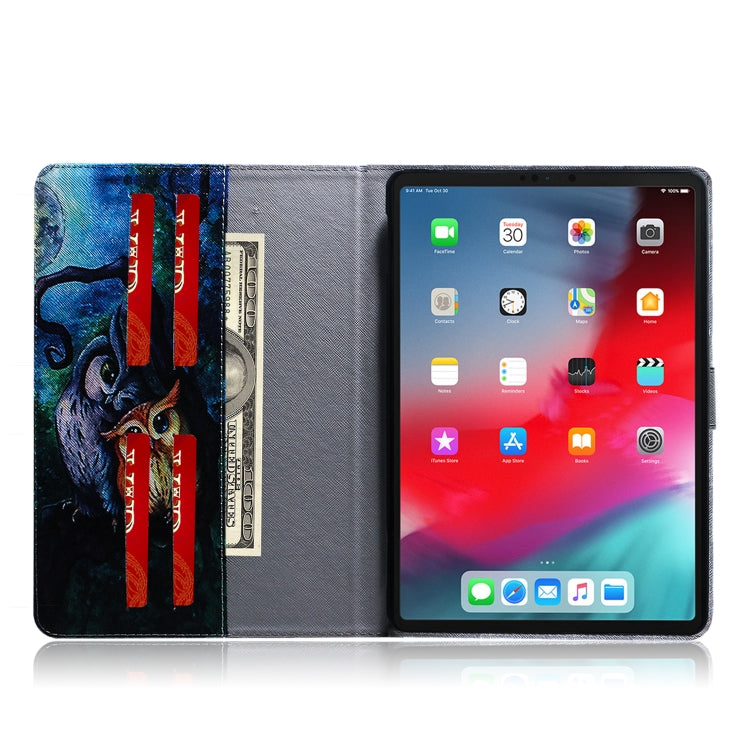 Custodia in pelle con chiusura orizzontale con motivo Oil Owl per iPad Pro 11 pollici (2018), con supporto, slot per carte e portafoglio, For iPad Pro 11 inch (2018)