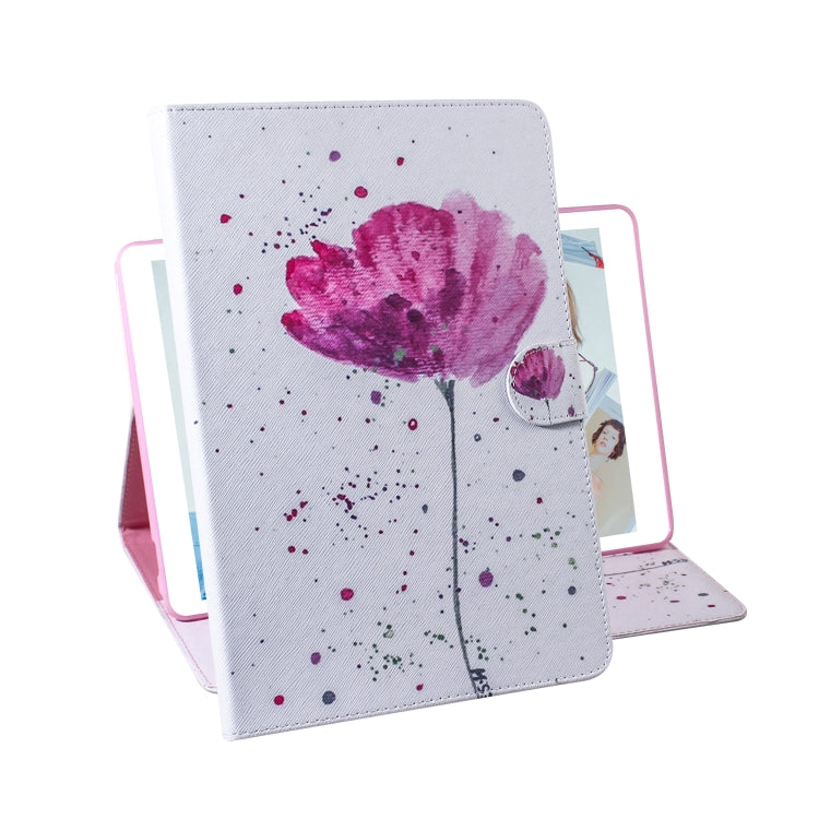 Custodia in pelle con chiusura orizzontale con motivo orchidee viola per iPad Pro 11 pollici (2018), con supporto, slot per carte e portafoglio, For iPad Pro 11 inch (2018)