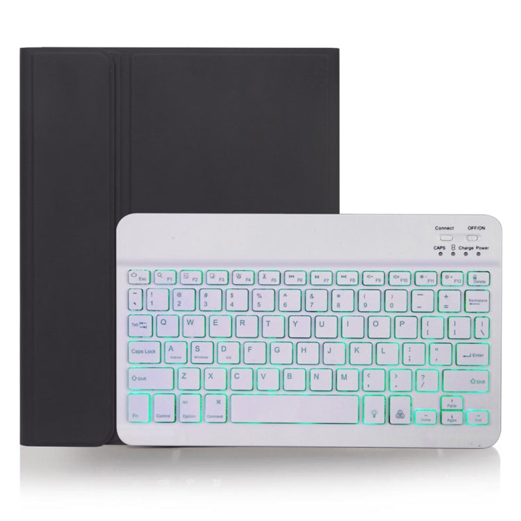 X-11BS Custodia tablet staccabile con tastiera Bluetooth in pelle tinta unita per iPad Pro 11 pollici 2020/2018, con slot per penna e retroilluminazione, White Keyboard