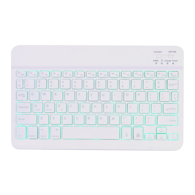 X-11BS Custodia tablet staccabile con tastiera Bluetooth in pelle tinta unita per iPad Pro 11 pollici 2020/2018, con slot per penna e retroilluminazione, White Keyboard