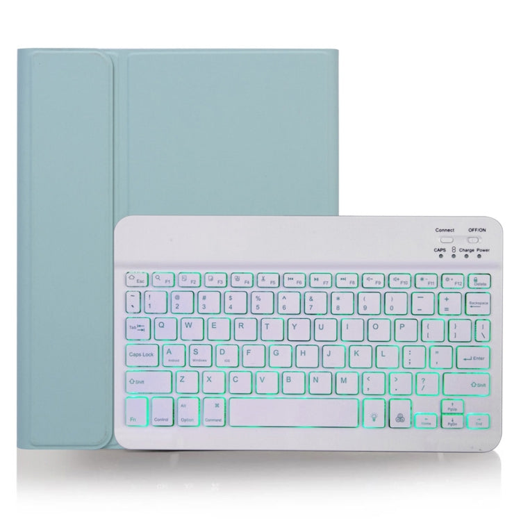 X-11BS Custodia tablet staccabile con tastiera Bluetooth in pelle tinta unita per iPad Pro 11 pollici 2020/2018, con slot per penna e retroilluminazione, White Keyboard