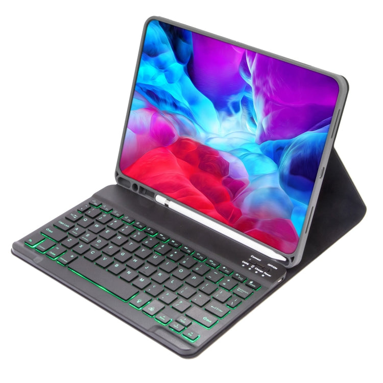 X-11BS Custodia tablet staccabile con tastiera Bluetooth in pelle tinta unita per iPad Pro 11 pollici 2020/2018, con slot per penna e retroilluminazione, Black Keyboard