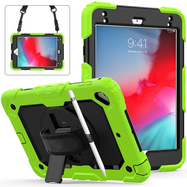 Gel di silice colorato antiurto + custodia protettiva per PC per iPad Mini 2019 / Mini 4, con supporto, tracolla, cinturino da polso e slot per penna, For iPad Mini 2019 / Mini 4