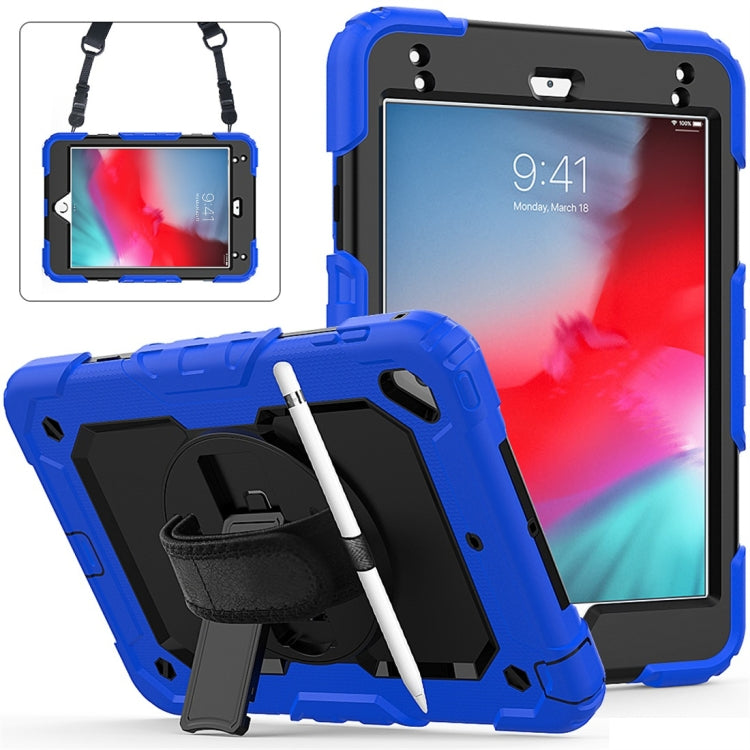 Gel di silice colorato antiurto + custodia protettiva per PC per iPad Mini 2019 / Mini 4, con supporto, tracolla, cinturino da polso e slot per penna, For iPad Mini 2019 / Mini 4