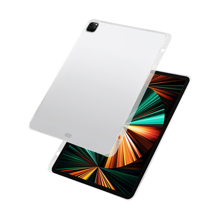 Per iPad Pro 12.9 2022/2021 Custodia protettiva antigoccia in silicone TPU trasparente all-inclusive con slot per penna, For iPad Pro 12.9 2022 / 2021