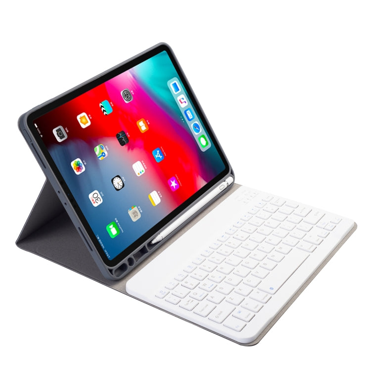 RK11 per iPad Pro 11 pollici texture seta staccabile custodia in pelle per tablet in pelle con tastiera Bluetooth con slot per penna e funzione di supporto