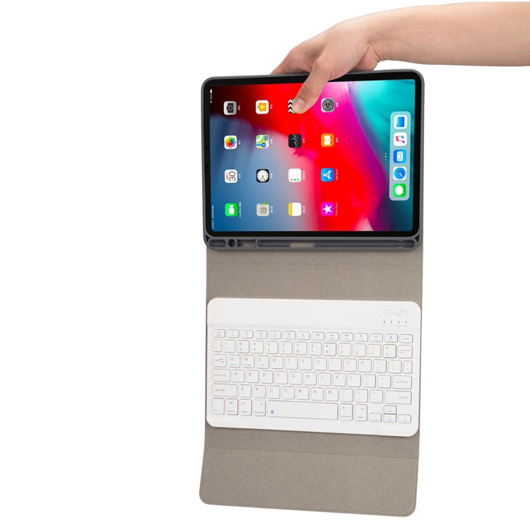RK11 per iPad Pro 11 pollici texture seta staccabile custodia in pelle per tablet in pelle con tastiera Bluetooth con slot per penna e funzione di supporto