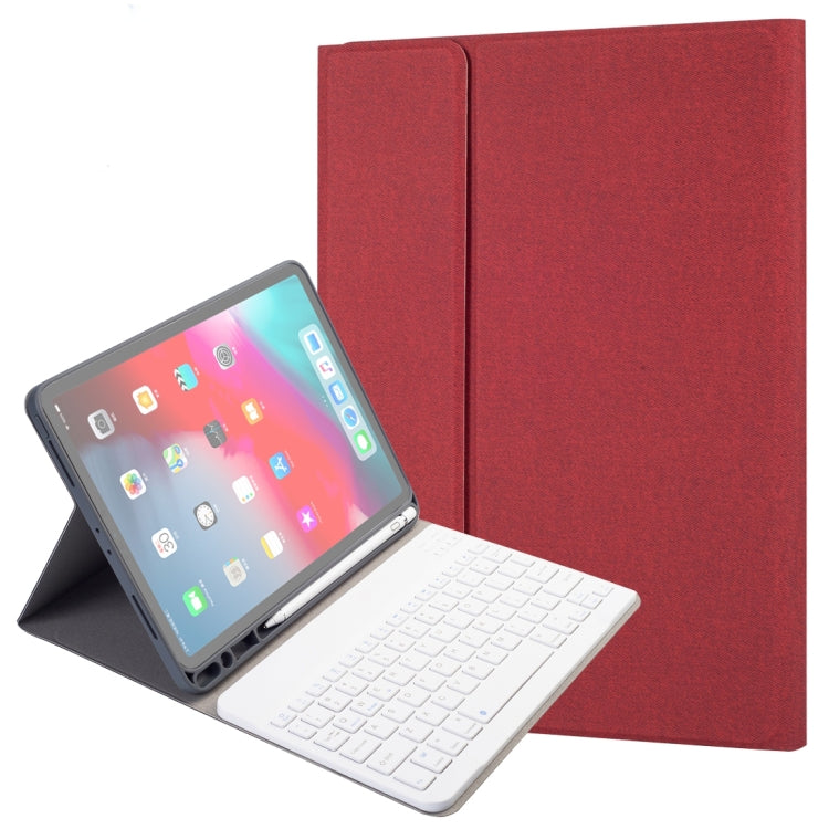 RK11 per iPad Pro 11 pollici texture seta staccabile custodia in pelle per tablet in pelle con tastiera Bluetooth con slot per penna e funzione di supporto