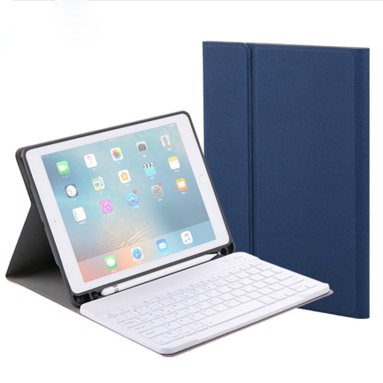 RK508 Per iPad Air 2 e Air 1 / Pro 9,7 pollici e iPad 2017 e iPad 2018 Custodia per tablet in pelle con texture in seta staccabile in plastica, tastiera Bluetooth, con supporto e funzione slot per penna