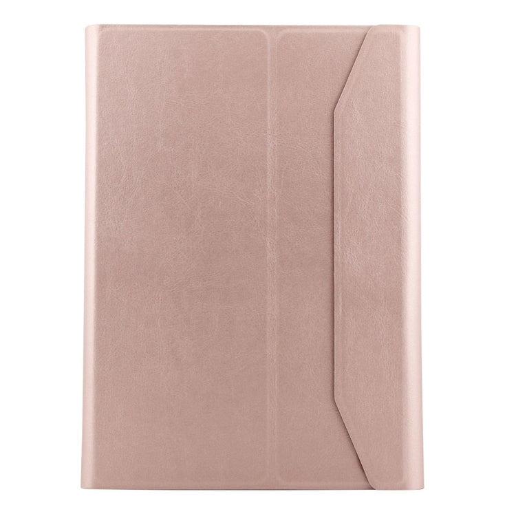 FT2068D Per iPad Air 2 e Air 1 / Pro 9,7 pollici e iPad 2017 e iPad 2018 Versione retroilluminata Texture pelle di agnello Custodia staccabile per tablet in pelle con tastiera Bluetooth in vetro temperato con slot per penna e funzione di supporto