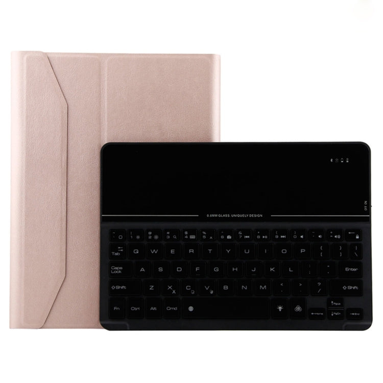 FT2068D Per iPad Air 2 e Air 1 / Pro 9,7 pollici e iPad 2017 e iPad 2018 Versione retroilluminata Texture pelle di agnello Custodia staccabile per tablet in pelle con tastiera Bluetooth in vetro temperato con slot per penna e funzione di supporto