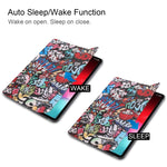 Custodia in pelle con motivo Graffiti per iPad Pro 11" (2018)
