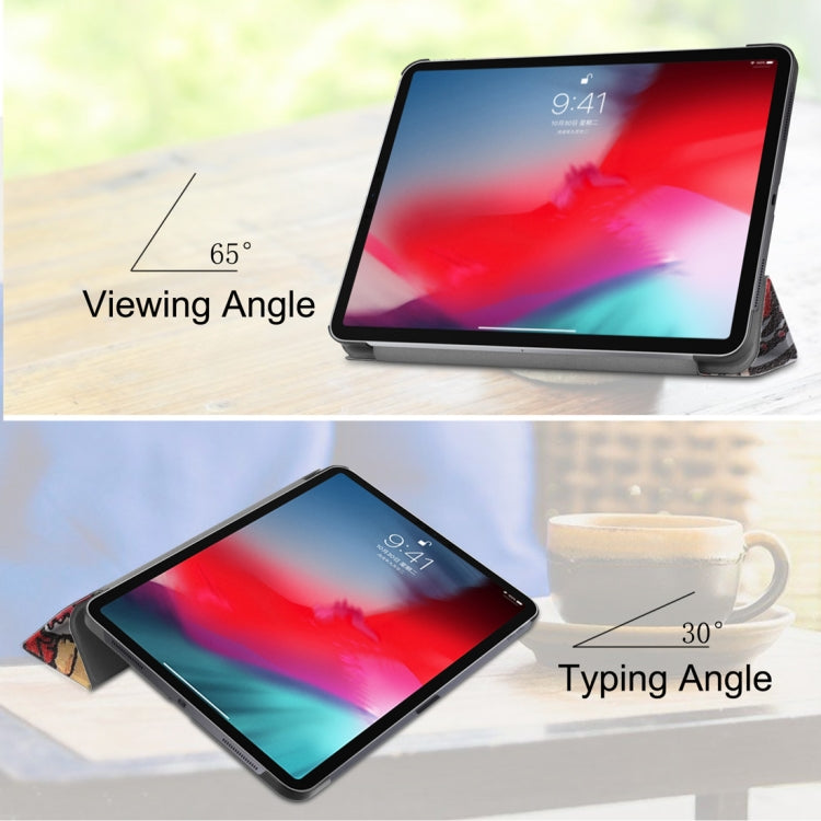 Custodia in pelle con motivo Graffiti per iPad Pro 11" (2018)