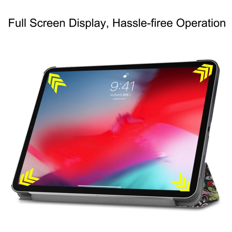 Custodia in pelle con motivo Graffiti per iPad Pro 11" (2018)