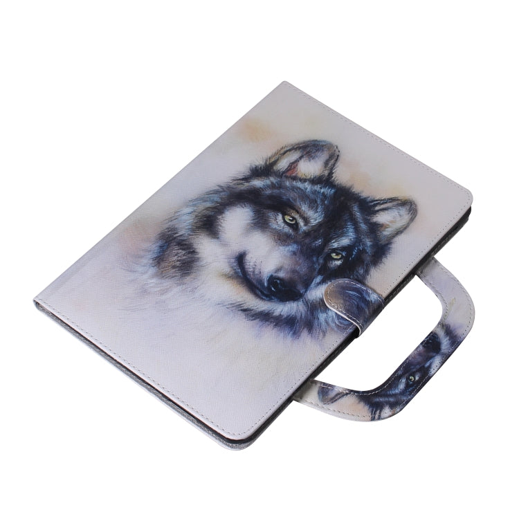 Custodia in pelle con chiusura orizzontale modello lupo per iPad Mini (2019) / Mini 1/2/3/4, con supporto, slot per carte e portafoglio, For iPad Mini(2019) / Mini 1 / 2 / 3 / 4