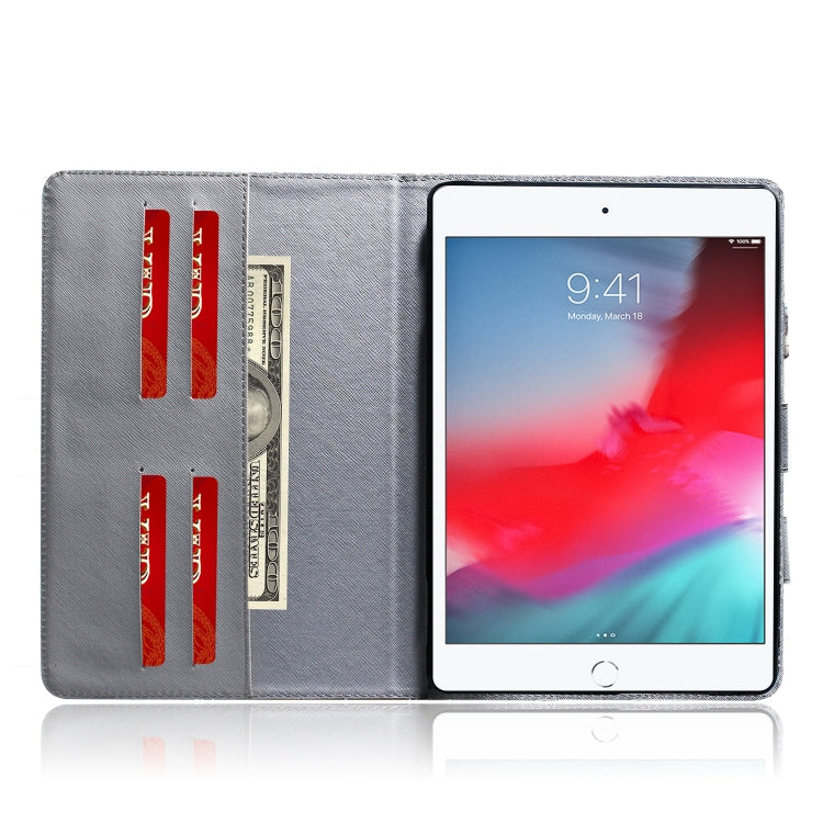 Custodia in pelle con chiusura orizzontale modello lupo per iPad Mini (2019) / Mini 1/2/3/4, con supporto, slot per carte e portafoglio, For iPad Mini(2019) / Mini 1 / 2 / 3 / 4