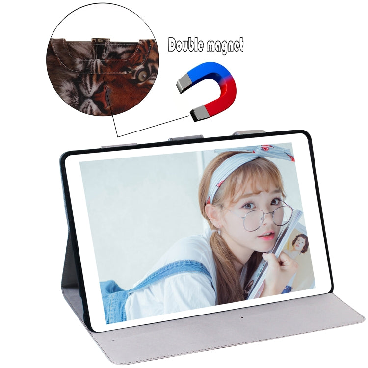 Custodia in pelle con chiusura orizzontale modello tigre per iPad Mini (2019) / Mini 1/2/3/4, con supporto, slot per carte e portafoglio, iPad Mini(2019) / Mini 1 / 2 / 3 / 4