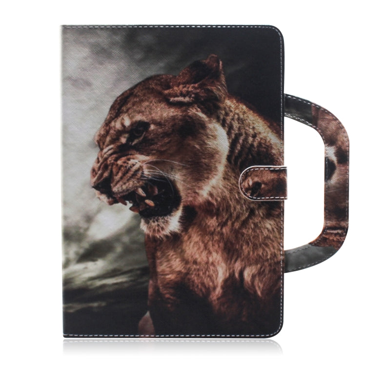 Custodia in pelle con chiusura orizzontale con motivo leone per iPad Mini (2019) / Mini 1/2/3/4, con supporto, slot per carte e portafoglio, For iPad Mini(2019) / Mini 1 / 2 / 3 / 4