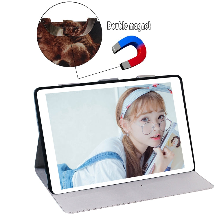 Custodia in pelle con chiusura orizzontale con motivo leone per iPad Mini (2019) / Mini 1/2/3/4, con supporto, slot per carte e portafoglio, For iPad Mini(2019) / Mini 1 / 2 / 3 / 4