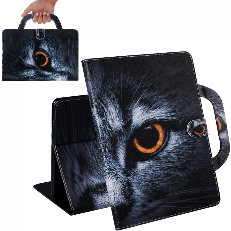 Custodia in pelle con chiusura orizzontale con motivo gatto a mezza faccia per iPad Mini (2019) / Mini 1/2/3/4, con supporto, slot per carte e portafoglio, For iPad Mini(2019) / Mini 1 / 2 / 3 / 4