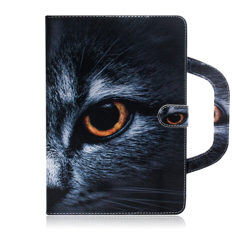 Custodia in pelle con chiusura orizzontale con motivo gatto a mezza faccia per iPad Mini (2019) / Mini 1/2/3/4, con supporto, slot per carte e portafoglio, For iPad Mini(2019) / Mini 1 / 2 / 3 / 4