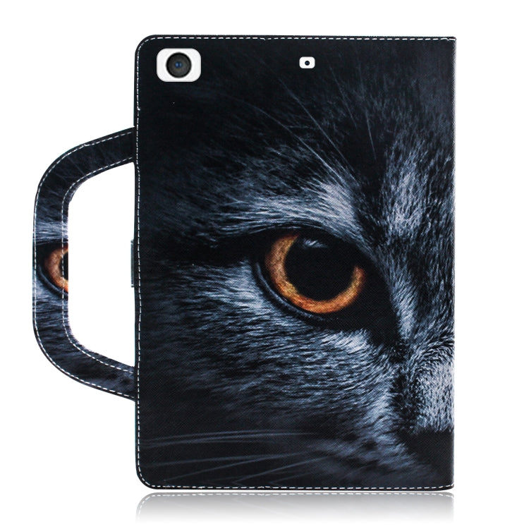 Custodia in pelle con chiusura orizzontale con motivo gatto a mezza faccia per iPad Mini (2019) / Mini 1/2/3/4, con supporto, slot per carte e portafoglio, For iPad Mini(2019) / Mini 1 / 2 / 3 / 4