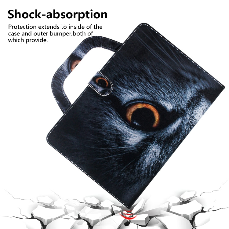 Custodia in pelle con chiusura orizzontale con motivo gatto a mezza faccia per iPad Mini (2019) / Mini 1/2/3/4, con supporto, slot per carte e portafoglio, For iPad Mini(2019) / Mini 1 / 2 / 3 / 4